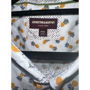 Johnston & Murphy Mens 3XL XXXL Pineapple Short Sleeve Fall Shirt Button Up